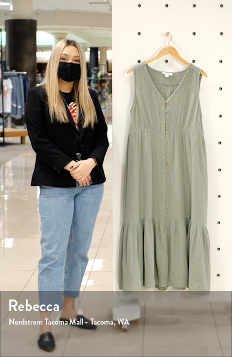 Lexa Sleeveless Cotton Double Cloth Midi Dress, sales video thumbnail