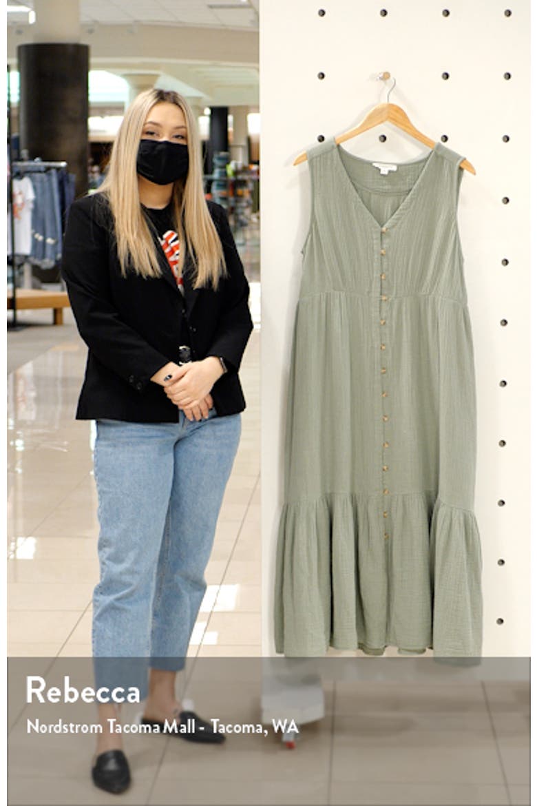 Lexa Sleeveless Cotton Double Cloth Midi Dress video