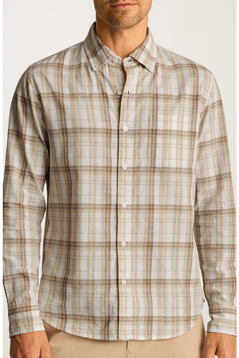 Slim Fit Plaid Cotton Madras Button-Down Shirt, Main, color, GORVY PLAID W SLUB C28
