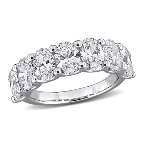 3-1/2 CTW Lab-Grown Diamond Oval 7-Stone Band 14k