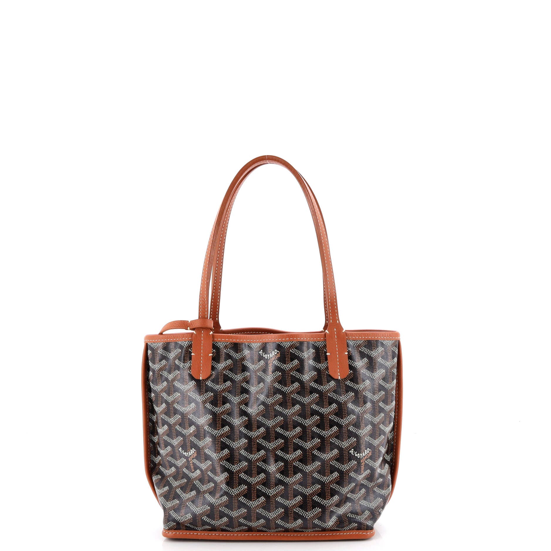 Pre-Owned Goyard Anjou Reversible Tote Coated Canvas Mini, Alternate, color, Brown