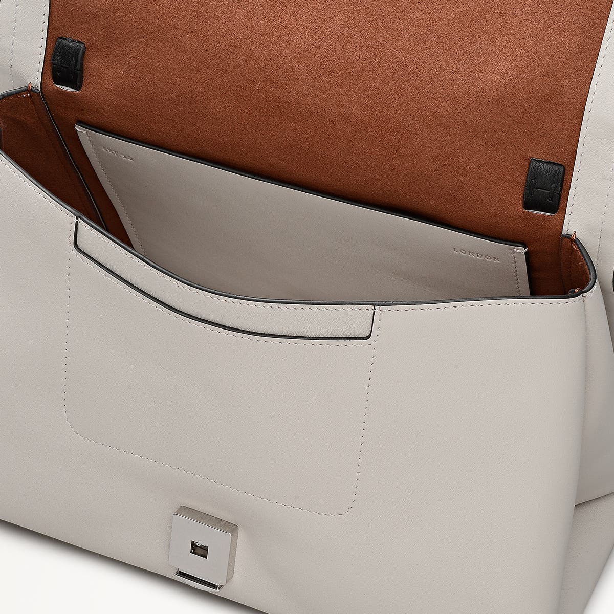 Radley Mercer Street - Faux Croc Medium Flapover Shoulder Bag, Alternate, color, Snow