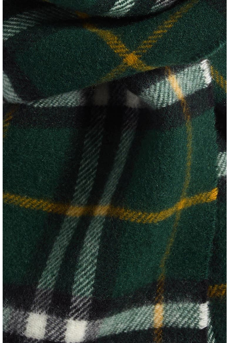 Medium Check Cashmere Scarf, Alternate, color, DARK FERN GREEN