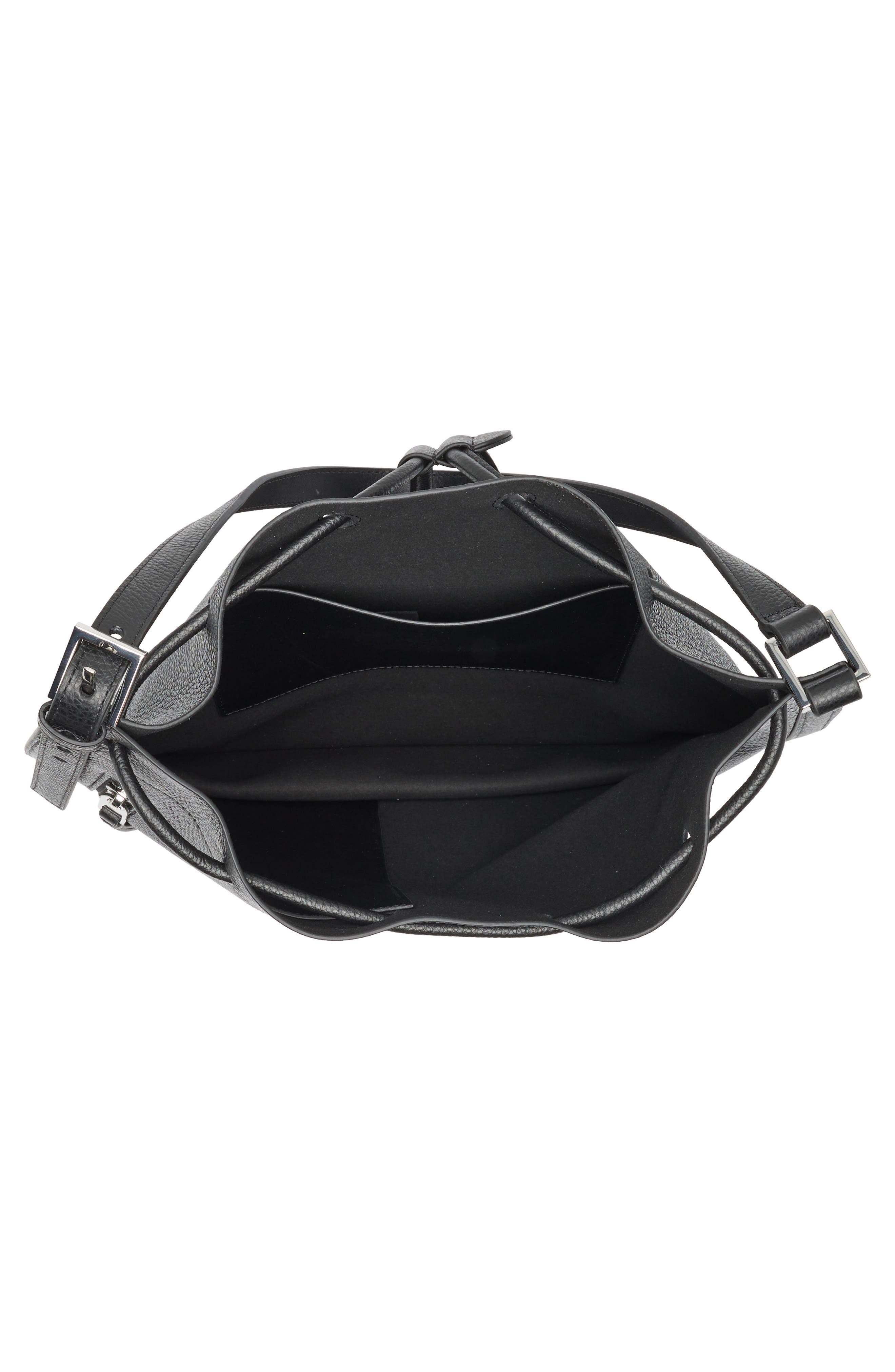 AllSaints Alpha Convertible Leather Backpack, Alternate, color, Black