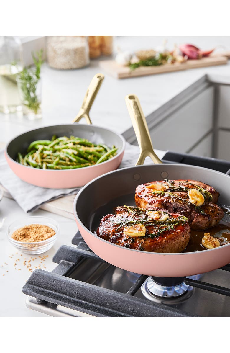 GreenPan GP5 Set of 2 Stainless Steel Nonstick Frying Pans, Alternate, color, Dusty Rose