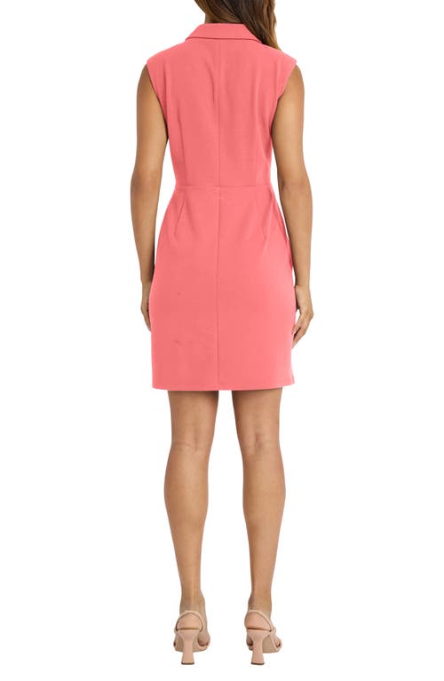 Donna Morgan Tuxedo Sleeveless Sheath Dress In Desert Rose
