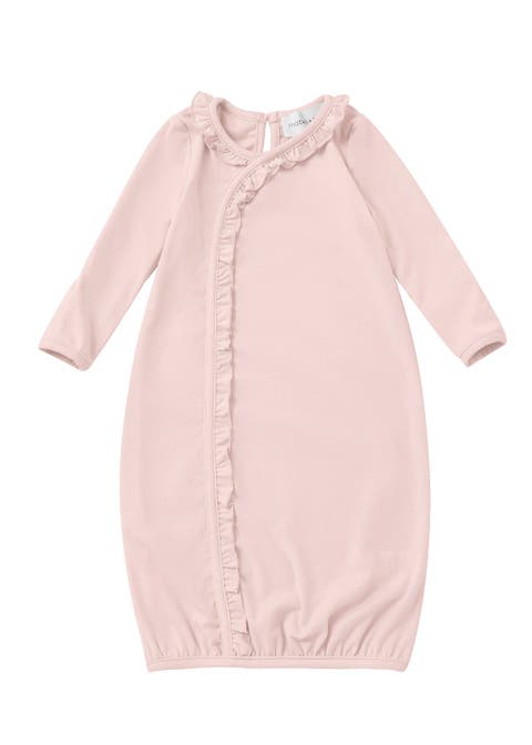 Whimsical Wildflower Long Sleeve Ruffle Trim Wrap Front Newborn Gowns