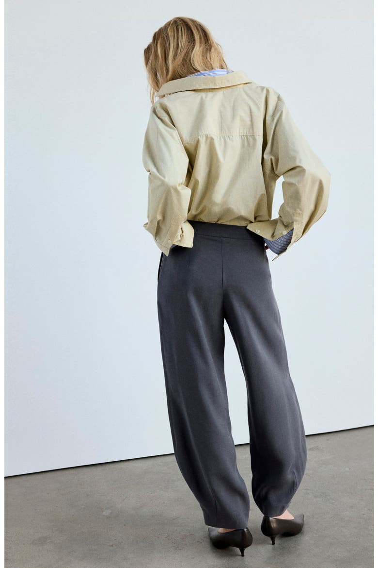 Modal Blend High Rise Balloon Hem Pants, Alternate, color, CHARCOAL