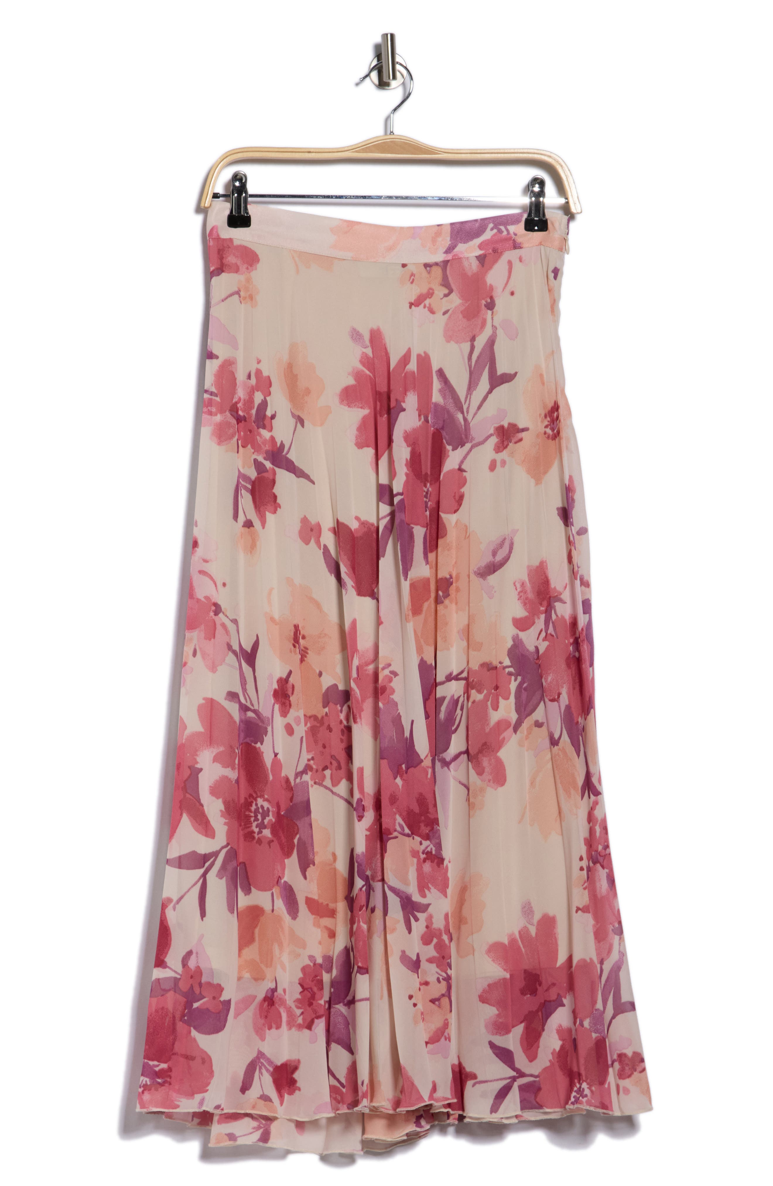 Joie Pleated Floral Print Midi Skirt