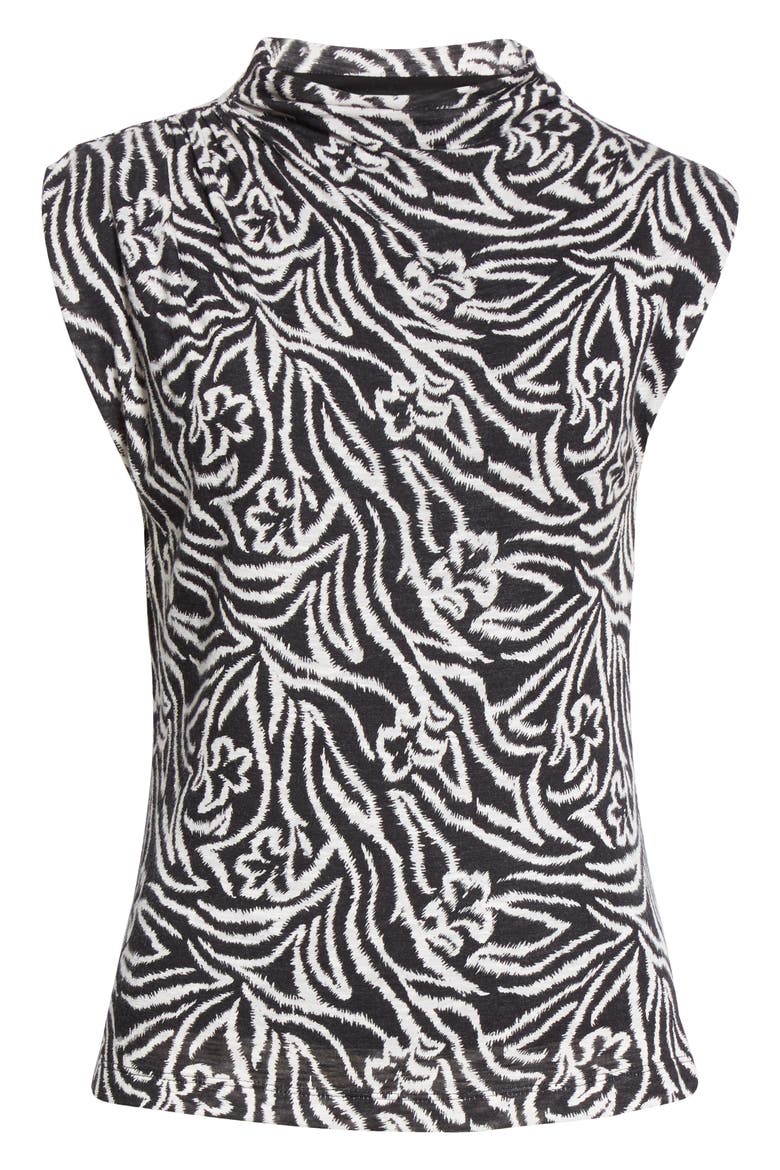 Zebra Lily Mock Neck Top, Alternate, color, BLACK COMBO