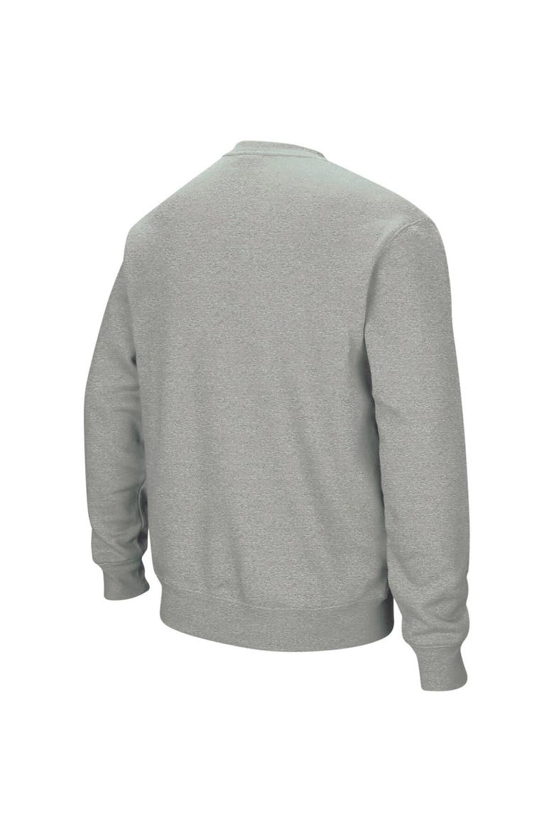 Men's Colosseum Heather Gray Navy Midshipmen Arch & Logo Crew Neck Sweatshirt, Alternate, color, Heather Gray