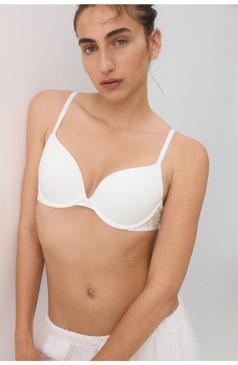 H&M 2-pack Cotton Push-up Bras, Alternate, color, White/Black