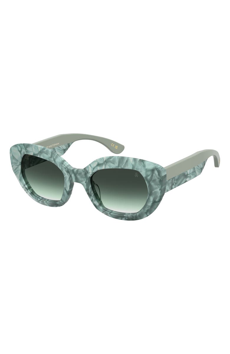 Stuart Weitzman 51mm Gradient Butterfly Sunglasses, Alternate, color, Marble Green/ Green Shaded
