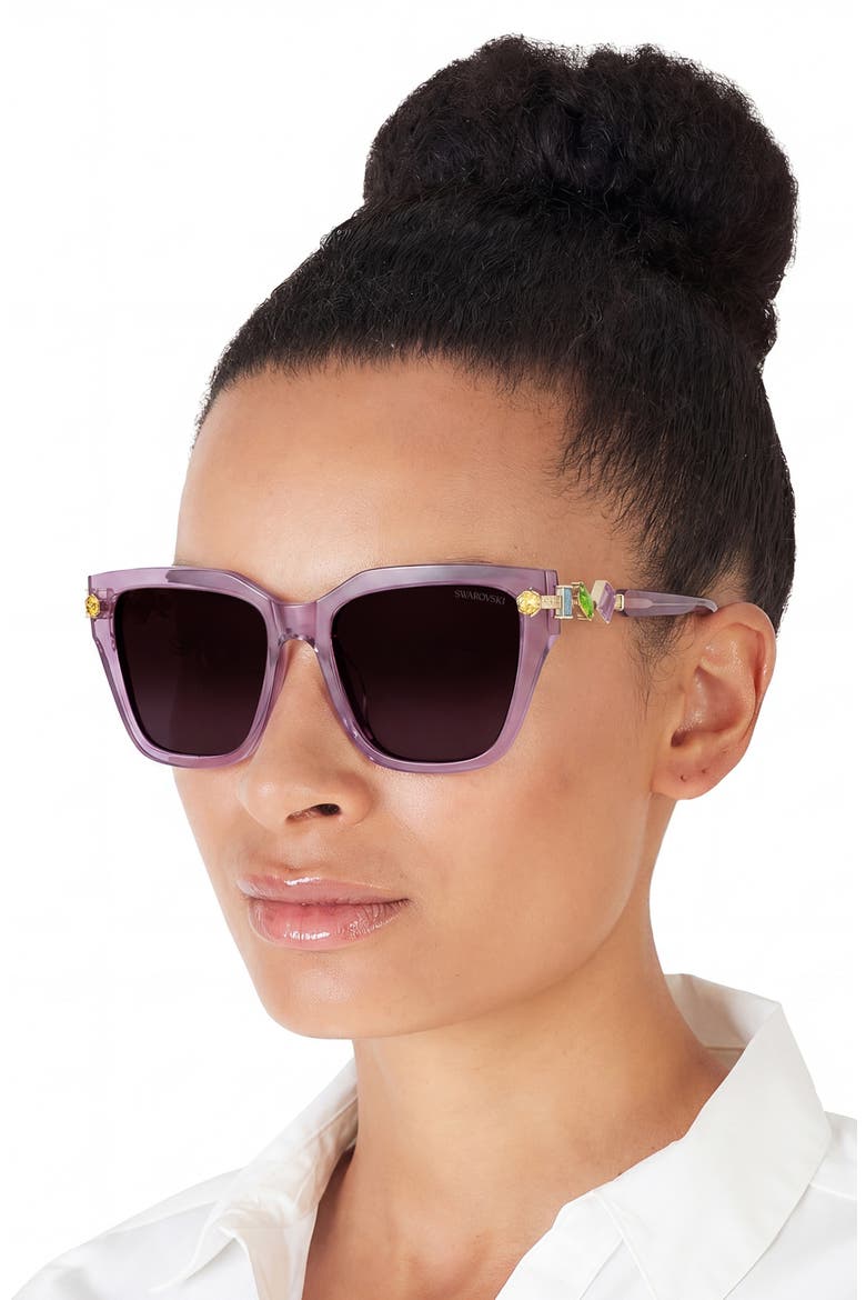 53mm Gradient Irregular Sunglasses, Alternate, color, TRANSPARENT AMETHYST / VIOLET