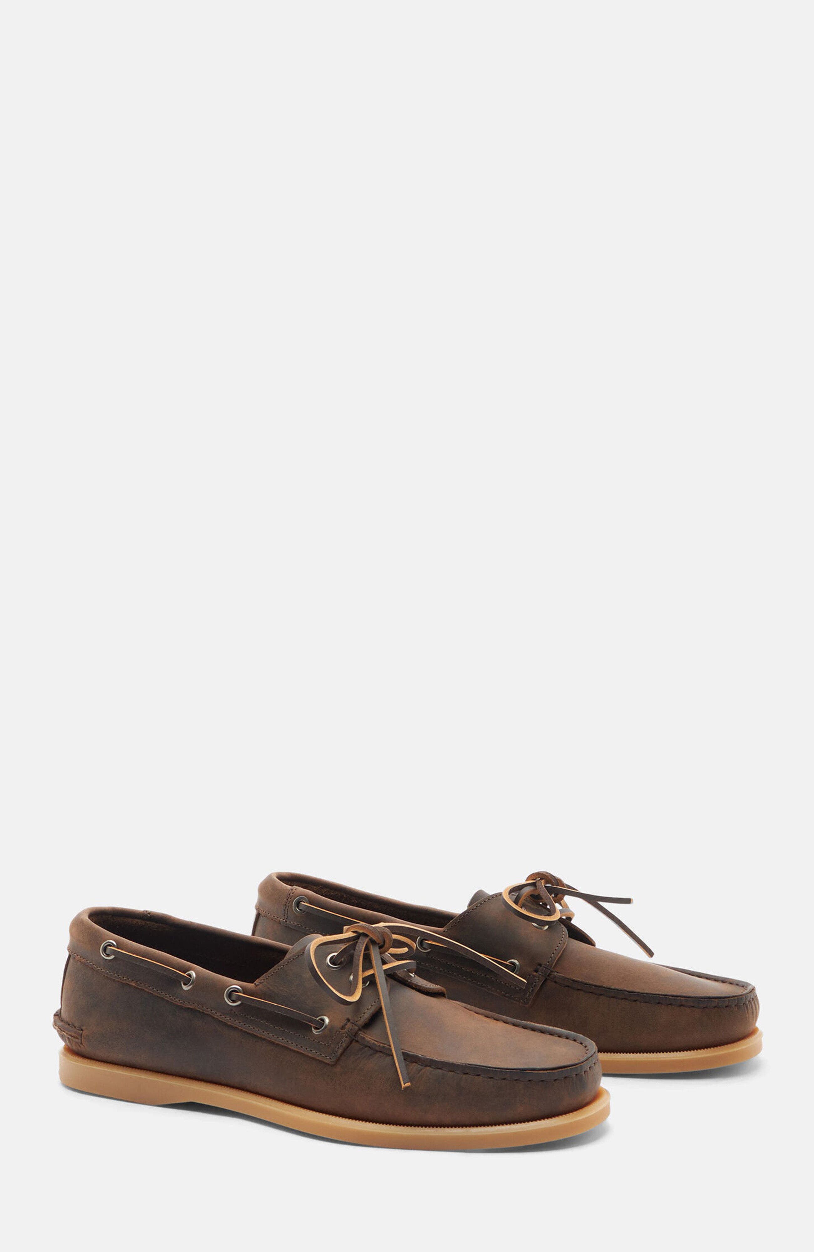 SCAROSSO Jude Boat Shoes, Main, color, Brown - Nubuck