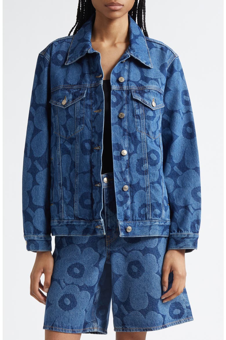 Marimekko Maridenim Murros Unikko Denim Trucker Jacket (Women