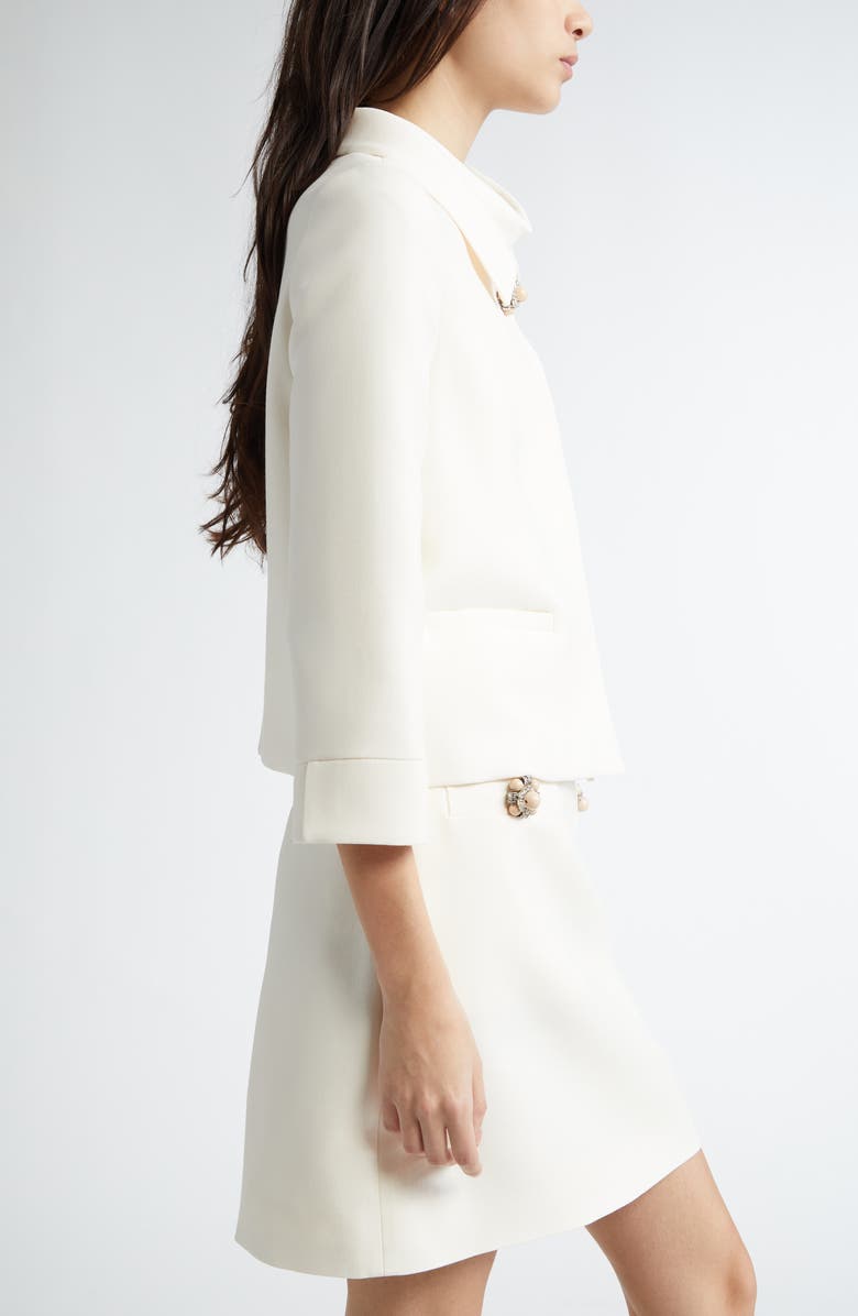 Valentino Garavani Crepe Couture Jacket, Alternate, color, Ivory