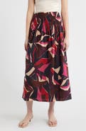 Rails Alessa Smock Waist Cotton Midi Skirt