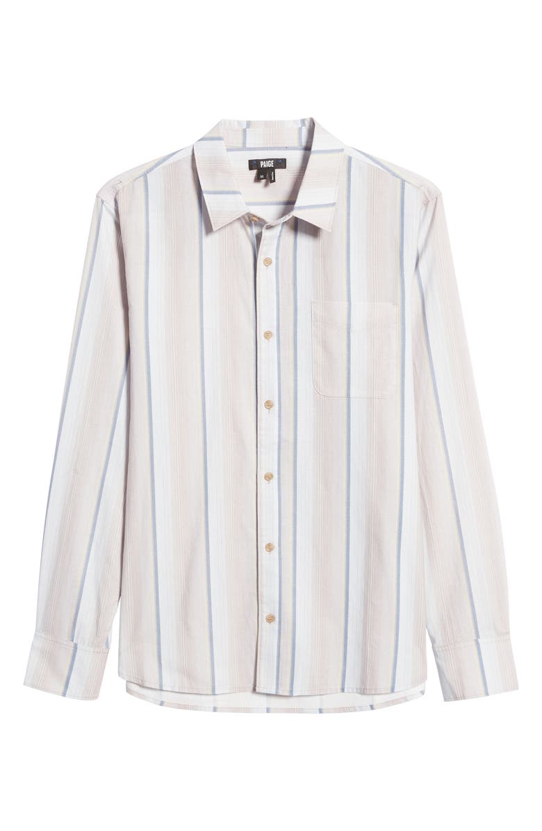 PAIGE Men's Cooper Stripe Cotton Button-Up Shirt, Alternate, color, Hazy Blush