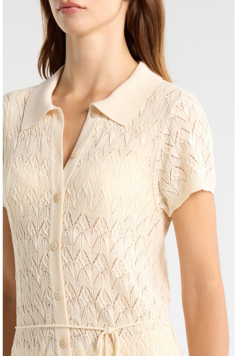 Pointelle Cover-Up Sweater Romper, Alternate, color, NATURAL
