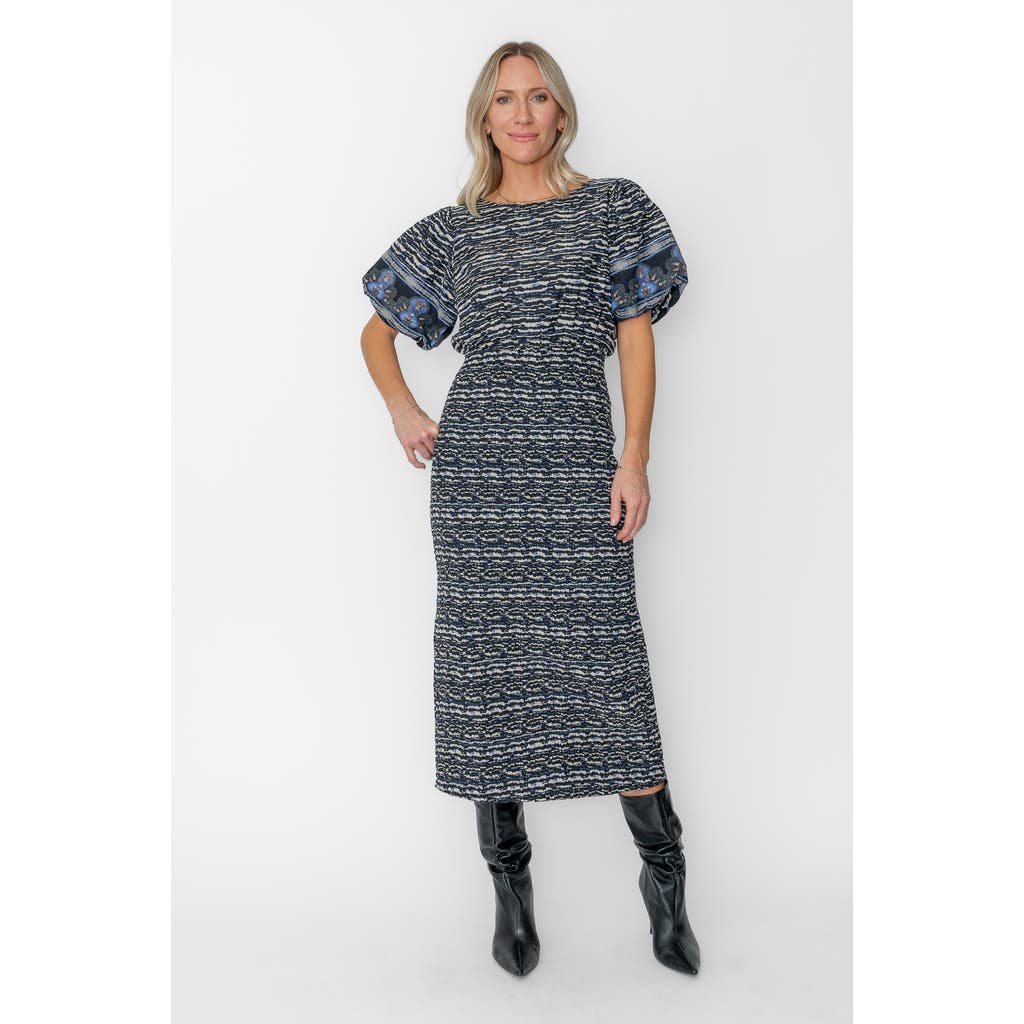 West Of Josette Midi Dress In Blue