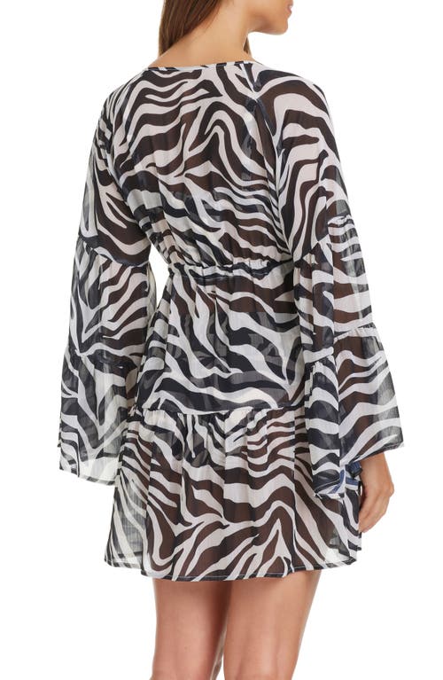Bleu Rod Beattie Rod Beattie El Morocco Chiffon Cover-up Dress In White/black