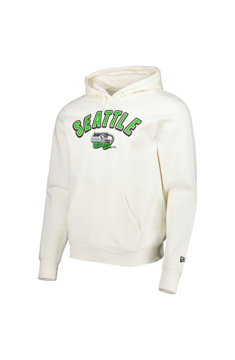 New Era Men's New Era Cream Seattle Seahawks Sideline Chrome Pullover Hoodie, Alternate, color, 