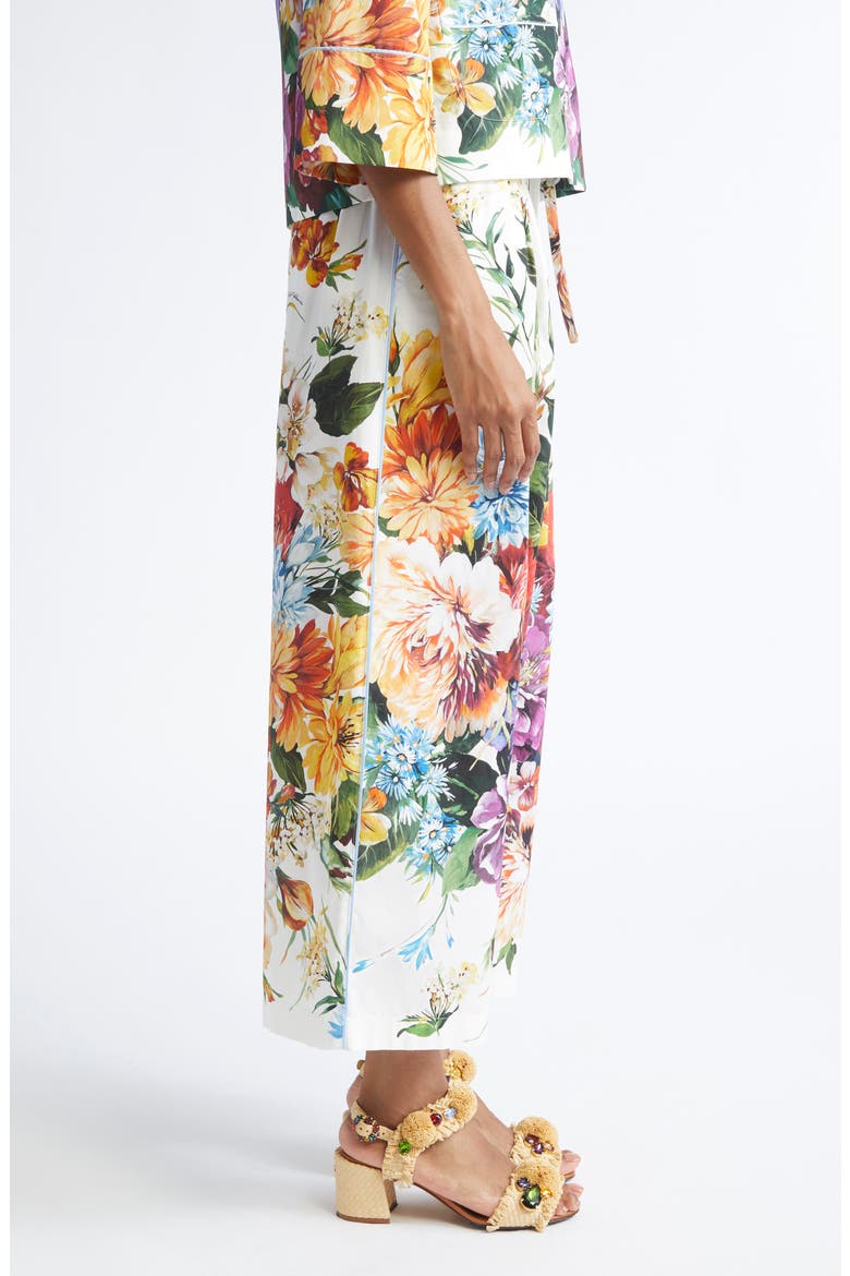 Floral Crop Cotton Wide Leg Pants, Alternate, color, HA5PC B.FIORI CRET. F.BCO
