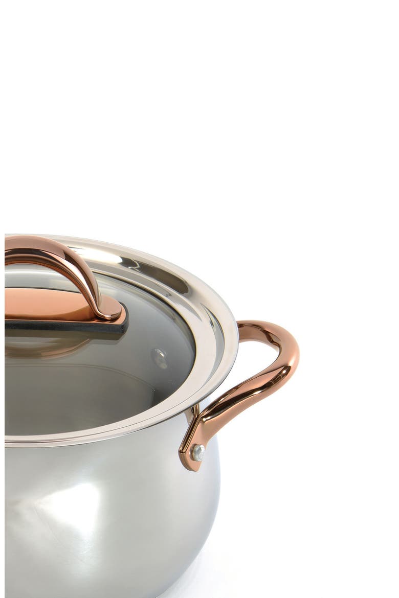 INTERNATIONAL Ouro Gold 18/10 Stainless Steel 8" Dutch Oven, Alternate, color, SILVER