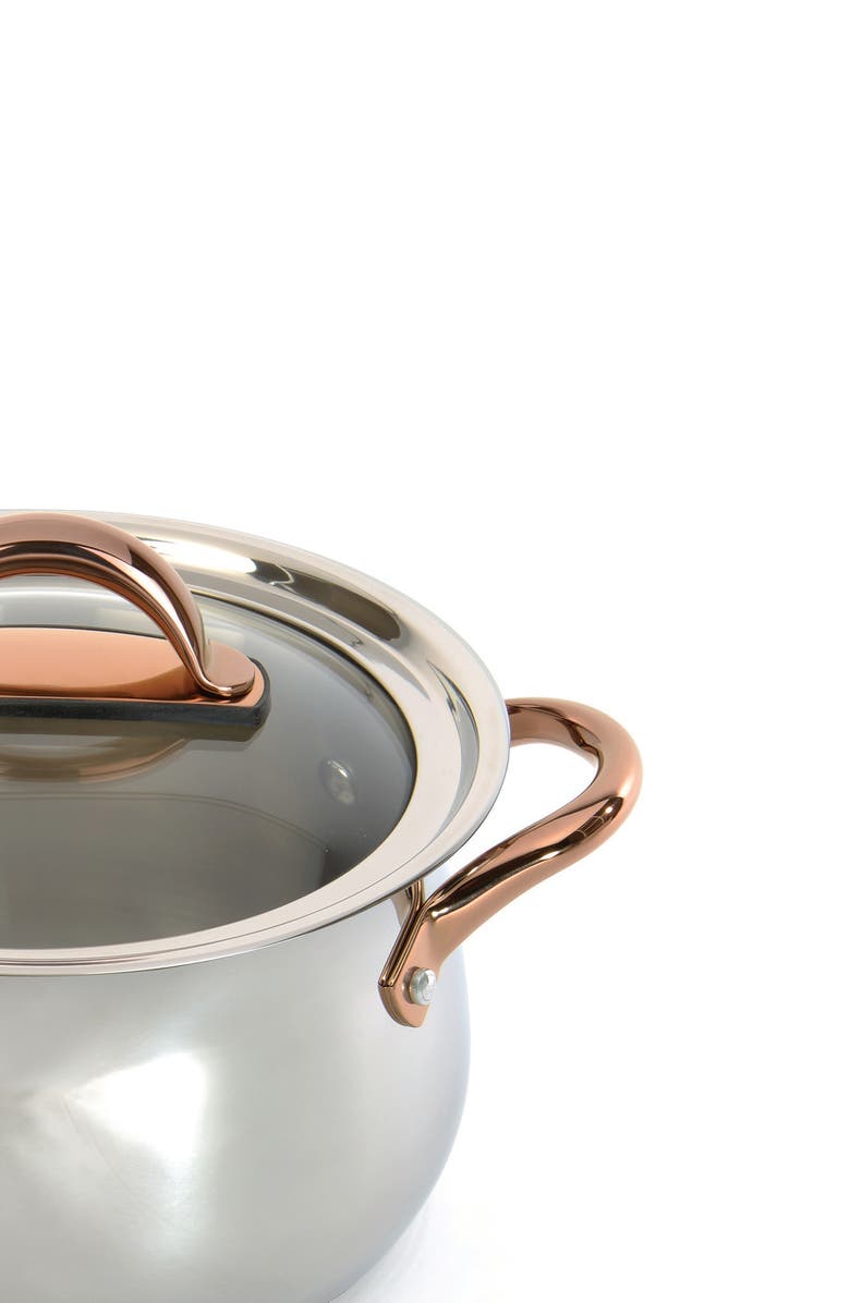 BergHOFF INTERNATIONAL Ouro Gold 18/10 Stainless Steel 8" Dutch Oven, Alternate, color, Silver
