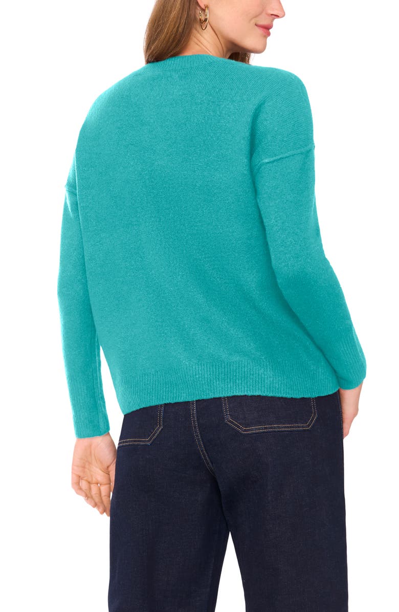 Vince Camuto Center Seam Crewneck Sweater, Alternate, color, Brilliant Aqua
