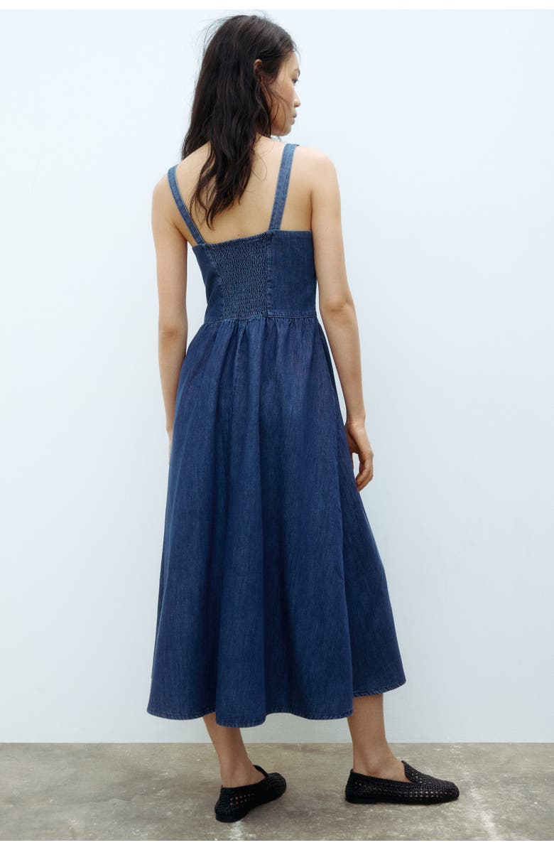 H&M Denim midi dress, Alternate, color, Denim Blue