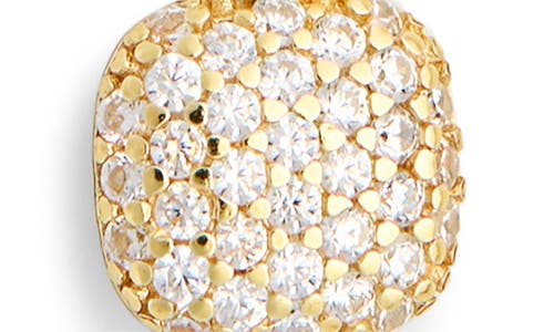 Argento Vivo Sterling Silver Pavè Small Square Pendant Necklace In Gold