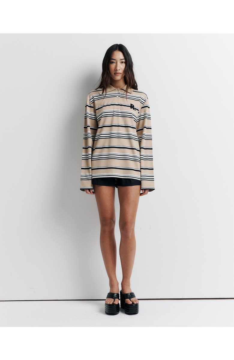 Romy Varsity Polo, Alternate, color, Tan Stripe