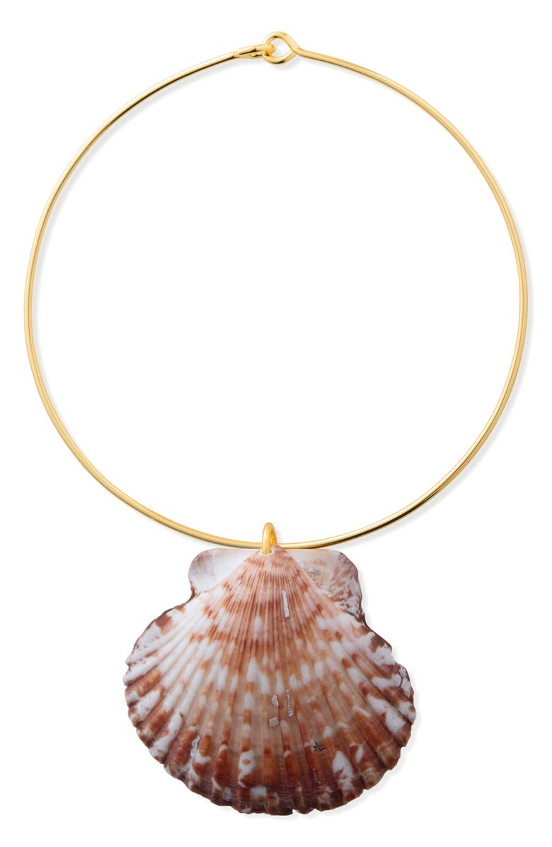 Éliou Mar Shell Pendant Collar Necklace, Main, color, 