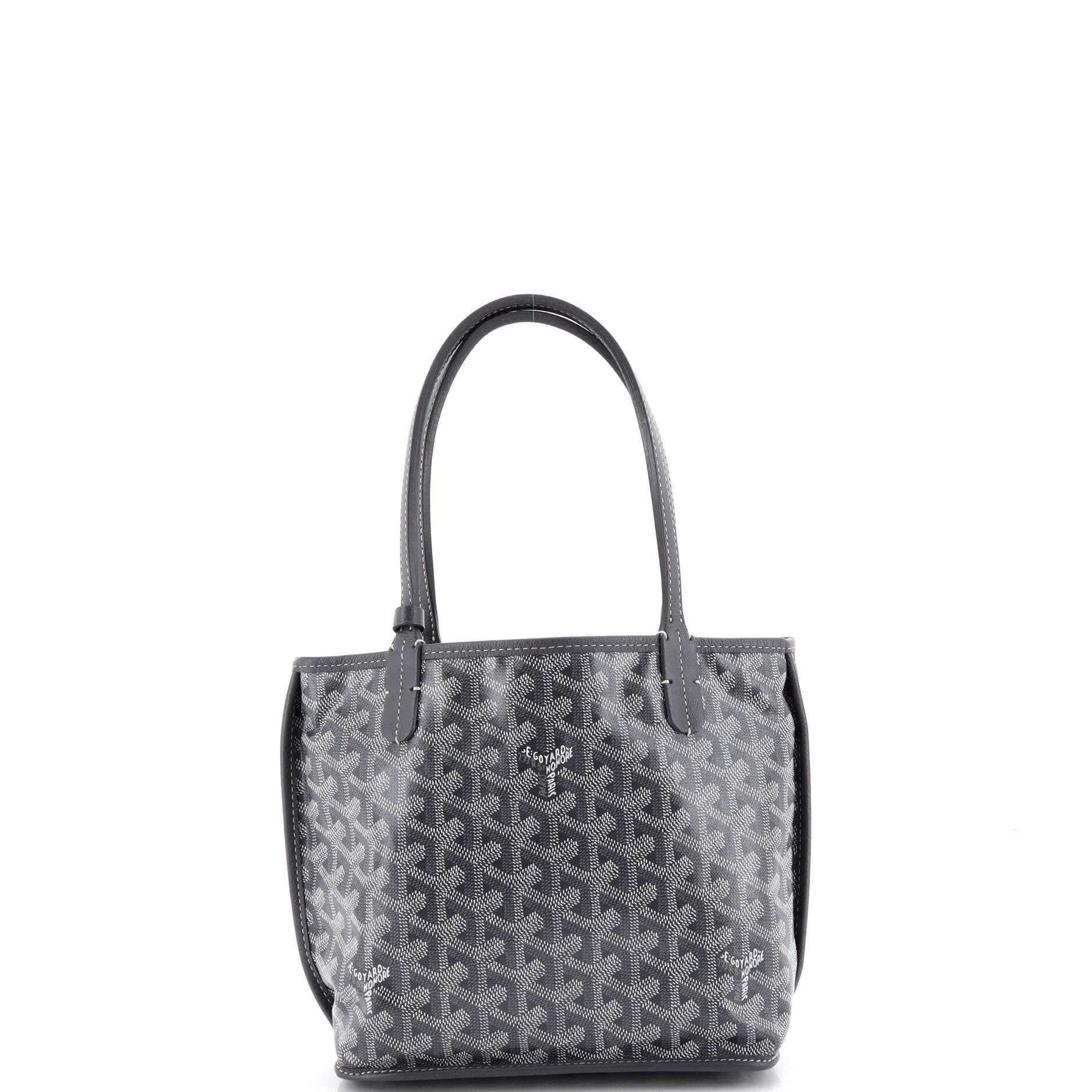 Pre-Owned Goyard Anjou Reversible Tote Coated Canvas Mini, Alternate, color, Gray