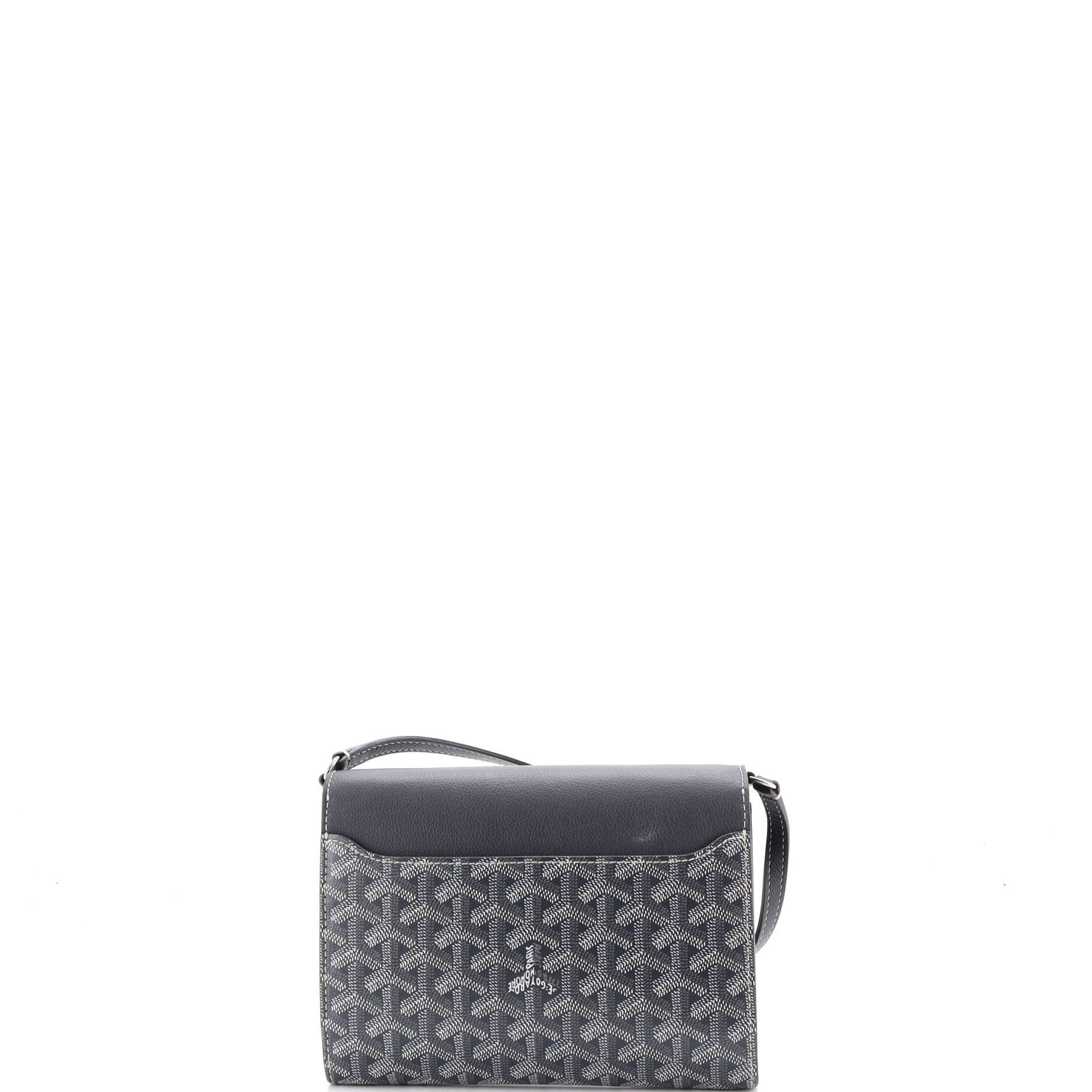 Chypre Wallet on Strap Coated Canvas with Leather, Alternate, color, Grey