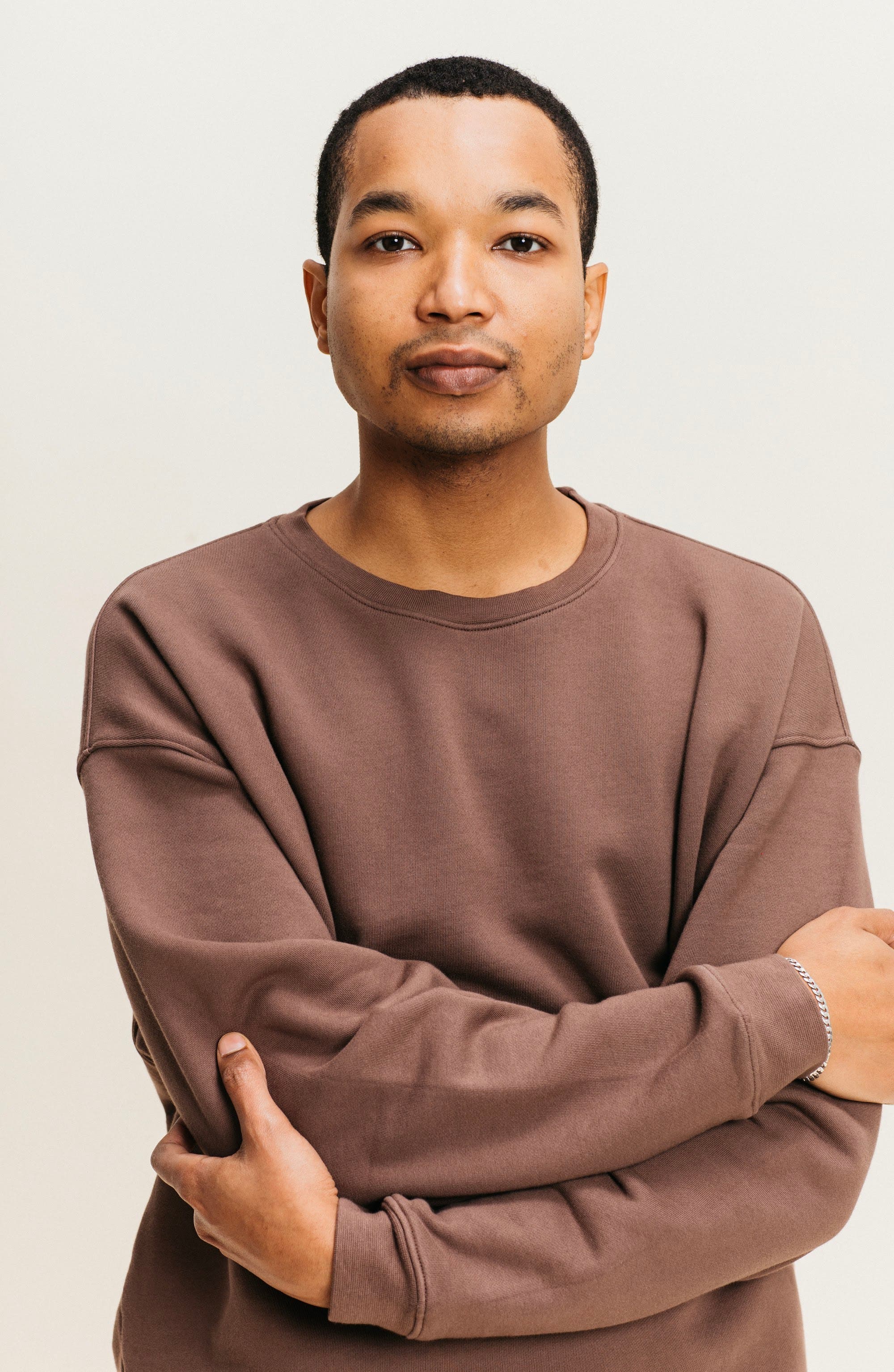 Ocio Organic Cotton Teddy Oversized Crewneck In Brown