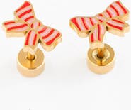 Pip Pop Striped Bow Stud Earrings