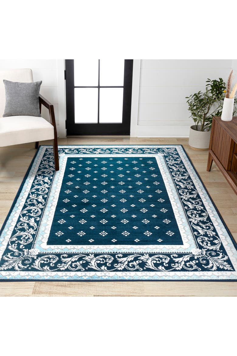 Acanthus French Border Area Rug, Alternate, color, Navy/Blue