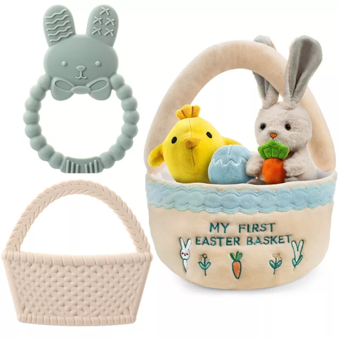 Easter Plush and Teether Baby Playset with Basket 6-Piece