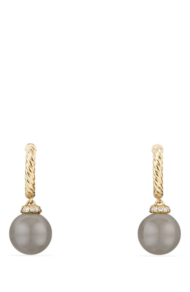 David Yurman Solari Hoop Earrings with Diamonds and Genuine Pearl, Main, color,