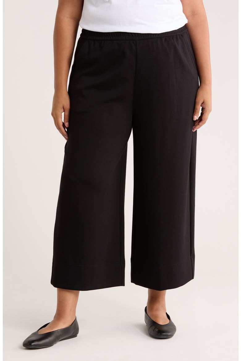Scuba Wide Leg Pants, Main, color, BLACK