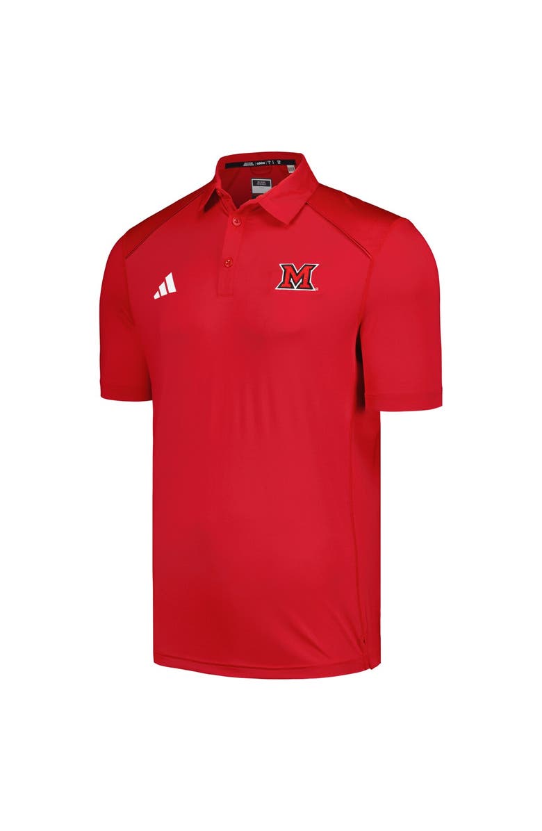 adidas Men's adidas Red Miami University RedHawks Classic AEROREADY Polo, Alternate, color, 