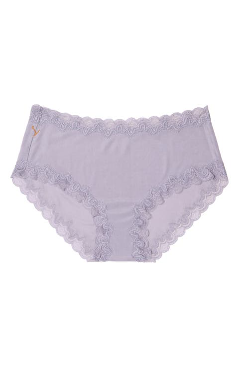 Soft Silk Lace Trim Silk Briefs (Regular & Plus Size)