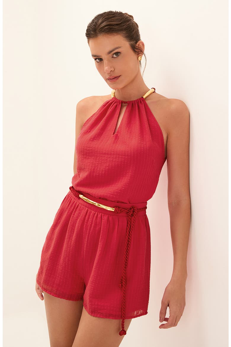 Janet Cover-Up Cotton Shorts, Alternate, color, RED