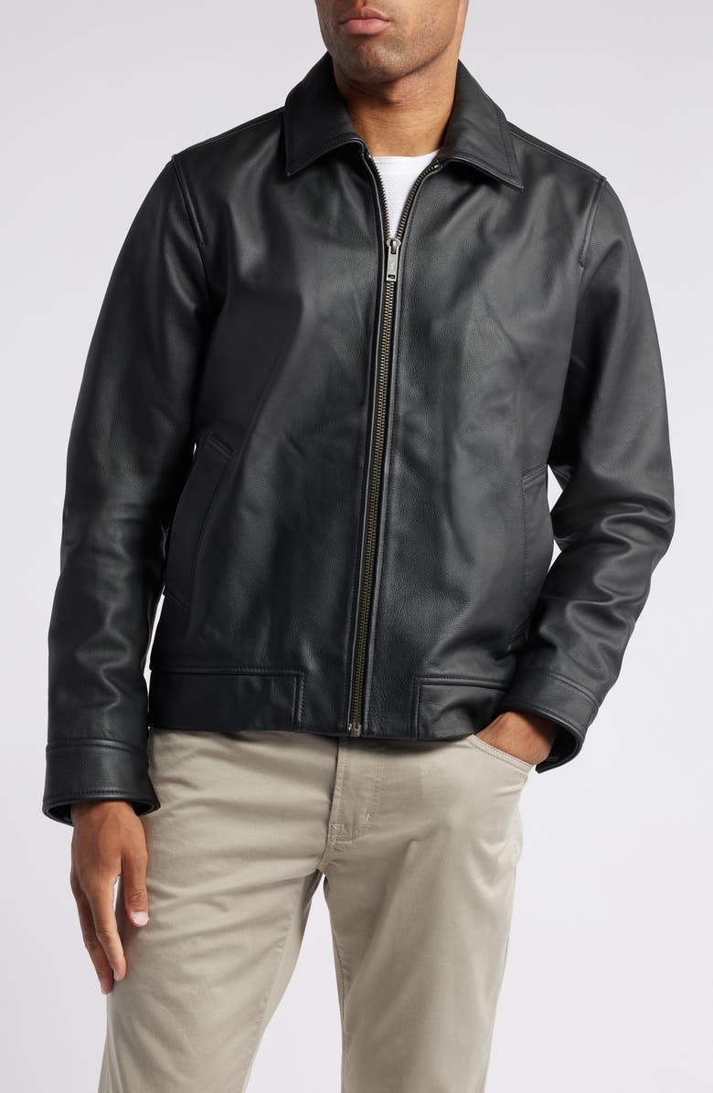 Rodd & Gunn Haymarket Leather Jacket, Alternate, color, Onyx