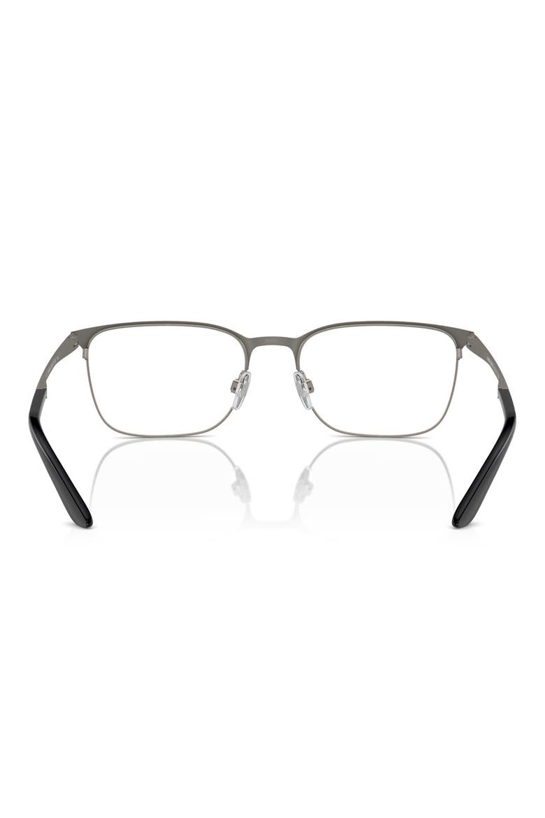 53mm Square optical glasses, Alternate, color, BRUSHED GUNMETAL / DEMO LENS