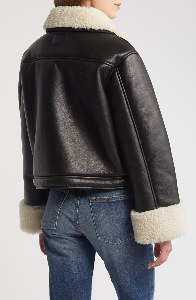 Rails Imani Faux Shearling Jacket, Alternate, color, Black Ivory