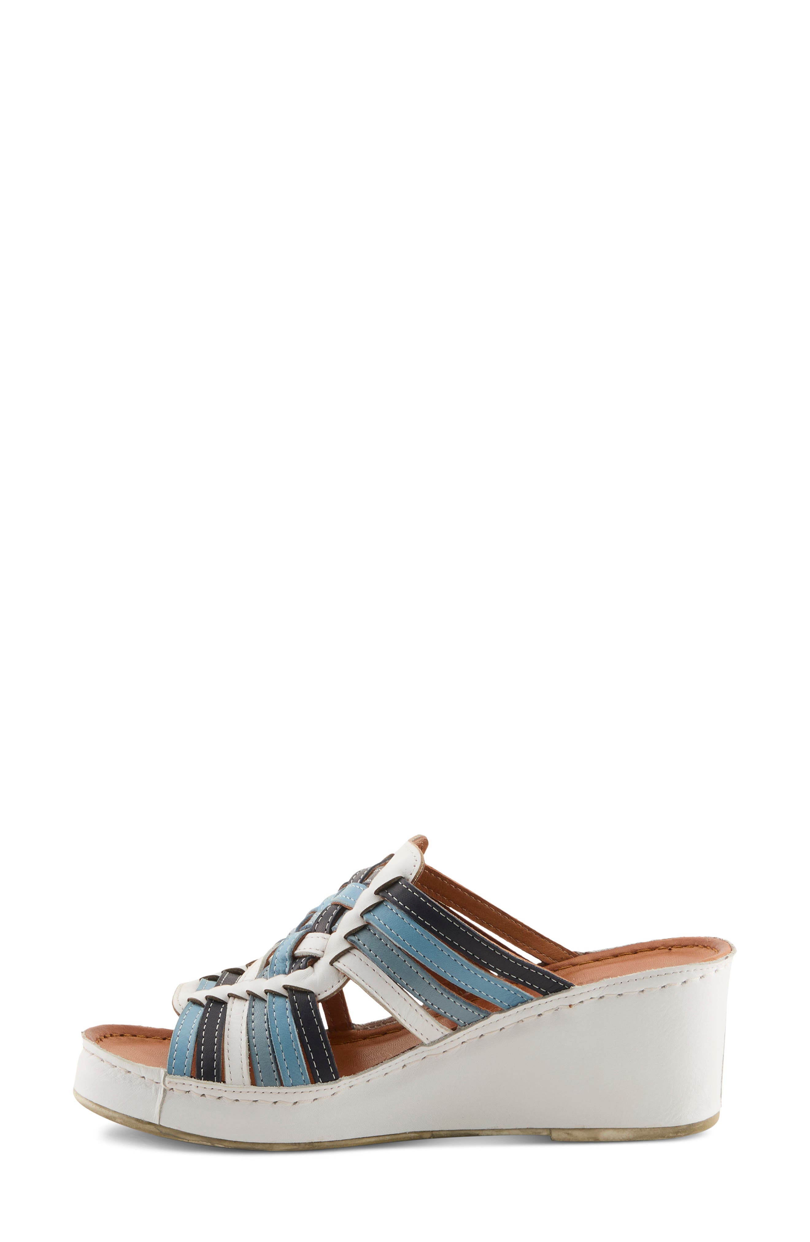 Spring Step Nokiah Platform Wedge Sandal, Alternate, color, White Multi